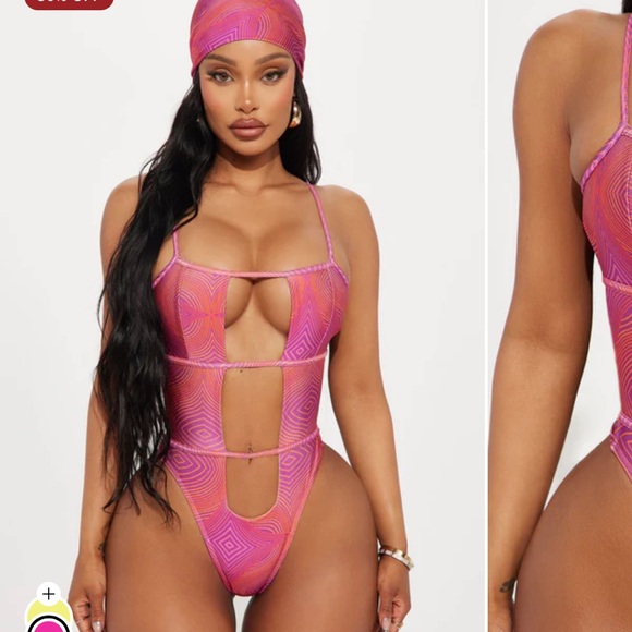 Fashion Nova Pink One Piece Swimsuit - Picture 1 of 2